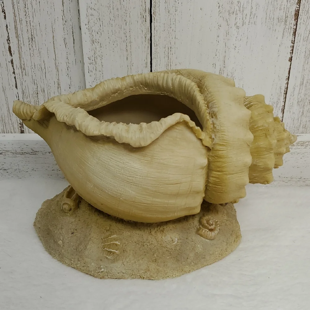 Conch Shell Seashell Planter Beach Ocean Coastal Decor